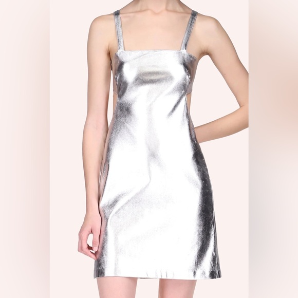 Anna Sui Dresses & Skirts - FINAL PRICE. NWT Anna Sui Silver Faux Leather Mini Dress